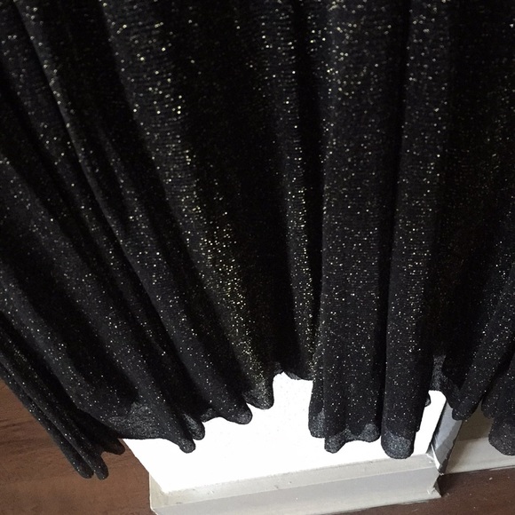 Floor Length Black Gown with Gold Glitter - Picture 3 of 3